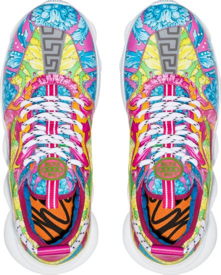 Versace Neon Borocco Print 'Chain Reaction' Sneakers